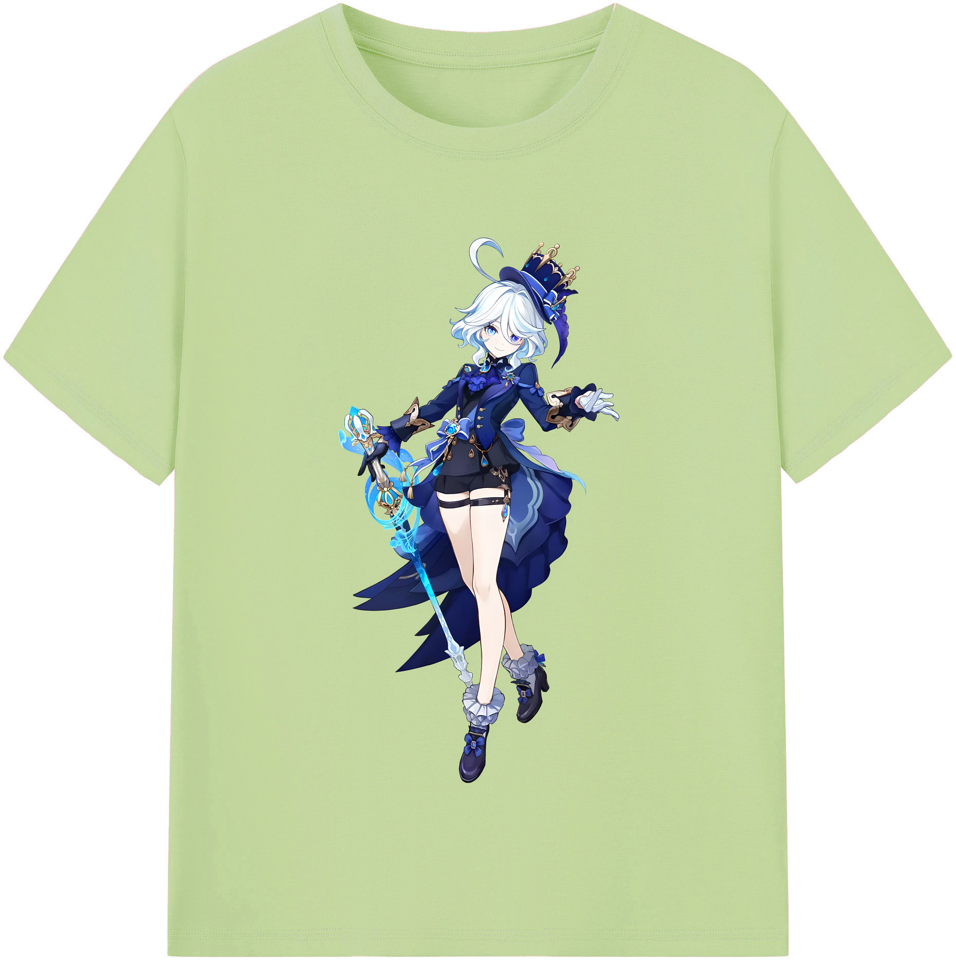 げんし神 フリーナ genshin Furina 綿100％半袖Tシャツ（フロントプリント）
